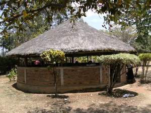A cool hut where we meet the Community Health Workers